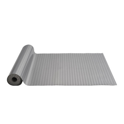 Garage Floor Mat Vinyl Garage Flooring Roll AntiSlide Diamond Texture Silver Garage Mats For Under Car 637Sqft Covering Space DIY PVC Garage Floor M