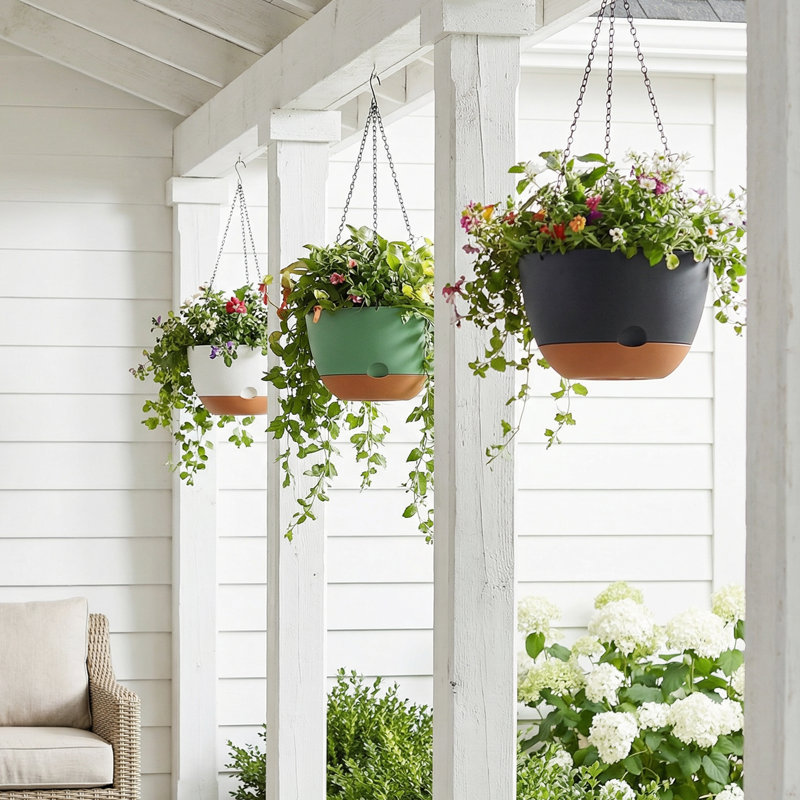 3-Piece Set PE Hanging Bowl-Shaped Planter Pots