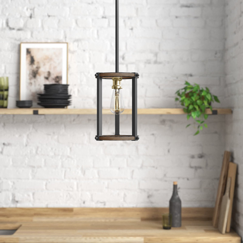 Charles 1 - Light Single Pendant, Rustic Mahogany
