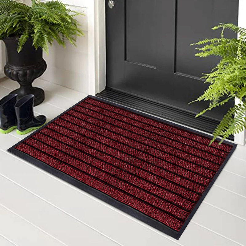 High Quality Non-Slip Indoor/Outdoor Door Mats, Burgundy, 50cm W x 80cm L