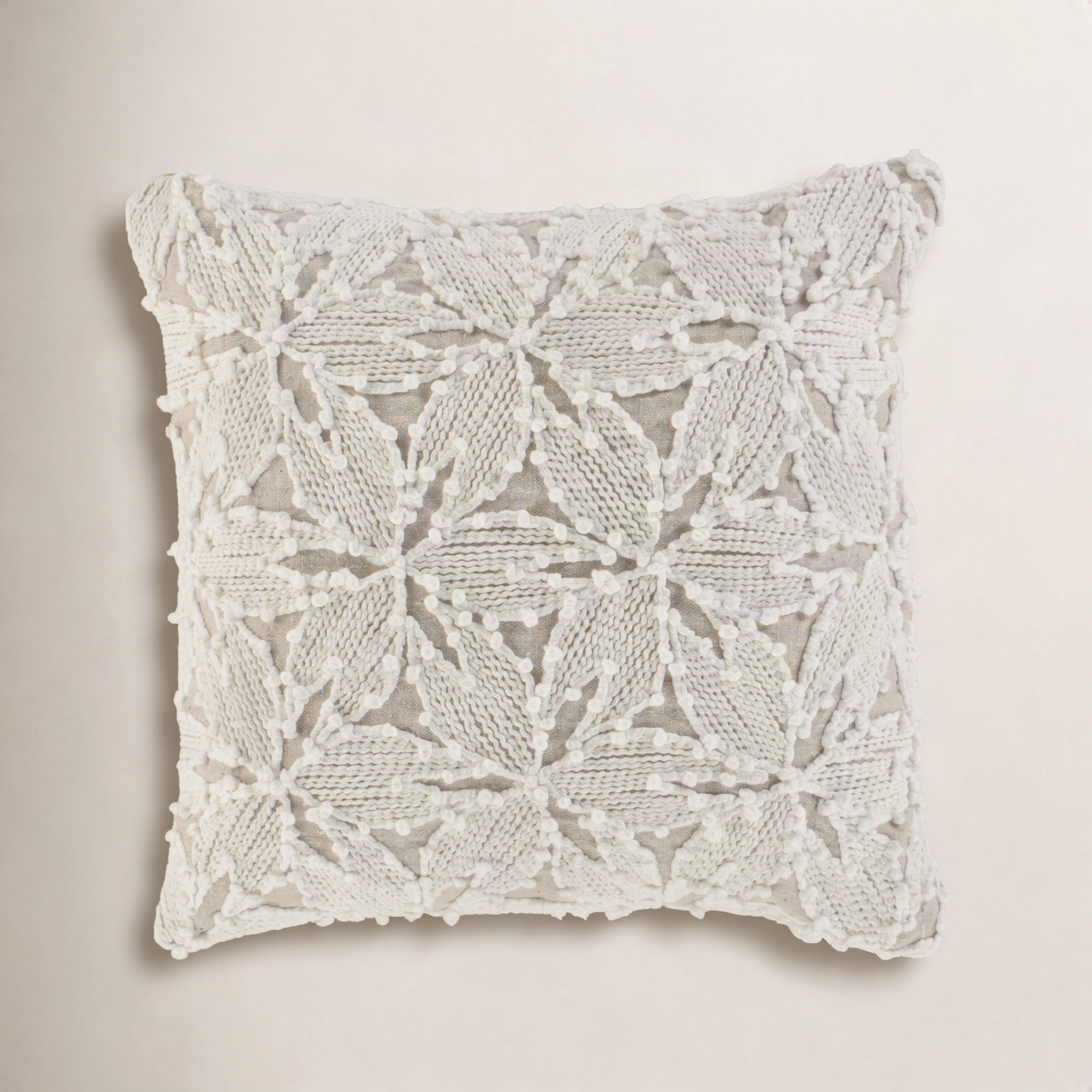 20" x 20" Cotton Throw Pillow, Dark Natural/Ivory, Down Blend