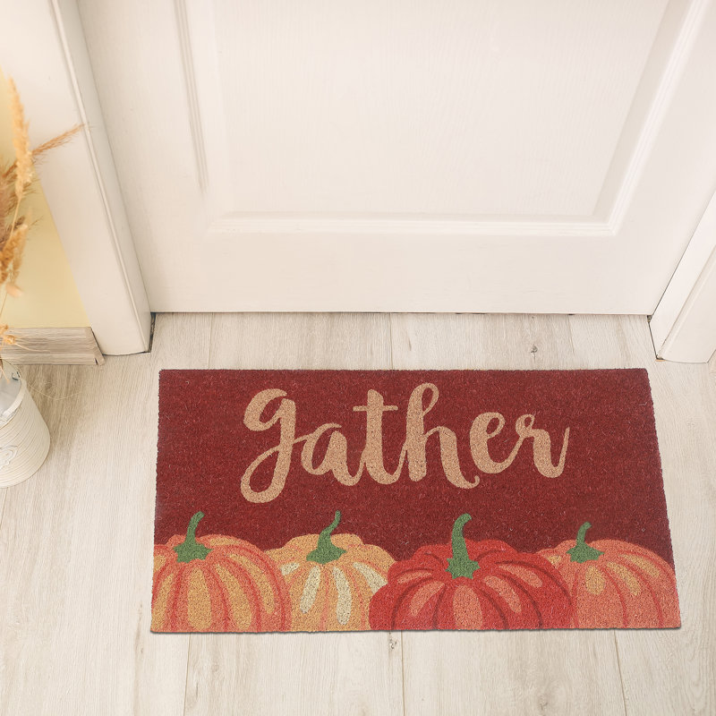 Tapis de porte en fibre de coco (Citrouilles - Rassemblement)