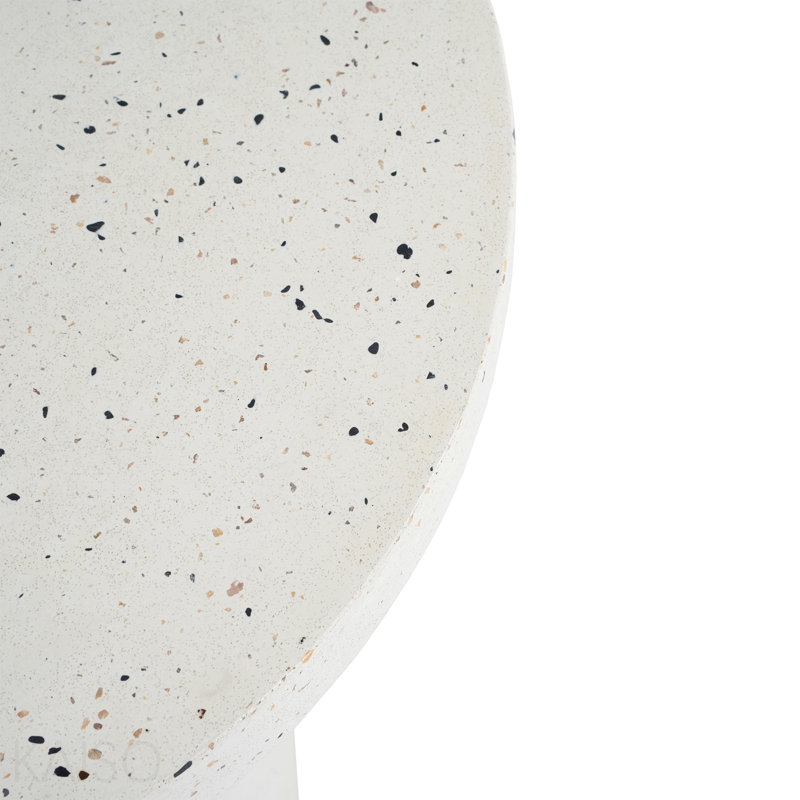 Table d'appoint d'extérieur H 24 po MGO Terrazzo, blanc