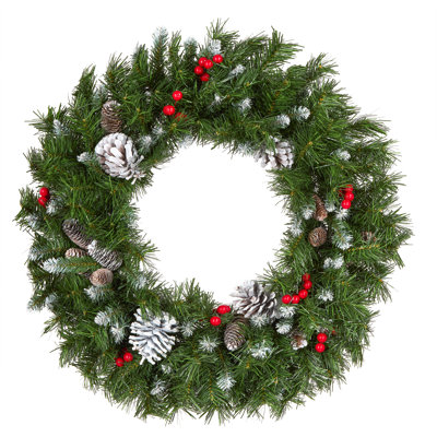 24 in. Frosted Berry Christmas Wreath