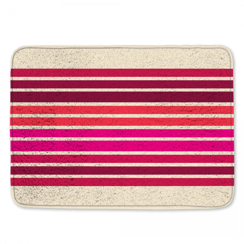 Horizontal Striped Pattern Bath Mat, 24in W x 17in L