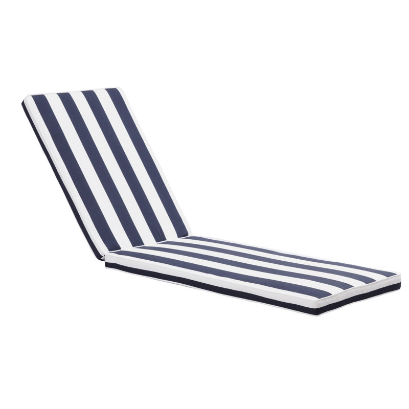 2Pcs Outdoor Patio Lounge Chair Cushions,  Striped , Breathable, Sponge Filled, Removable Zipper Covers, Fade For Durability Chaise 74.4" X 22" 2.82",  Striped, High Resilience