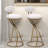 Round Bar Stools Set Of 2 With Floral Print Upholstered Seat And S-shaped Powder-coated Metal Frame-2004350671