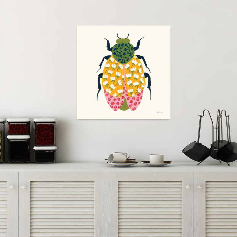 Blooming Beetle IV, art floral, H 18 po x l 18 po