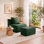 Canapé modulaire rembourré 32,7 po avec repose-pieds modulaire avec repose-pieds, sans assemblage requis-131529515