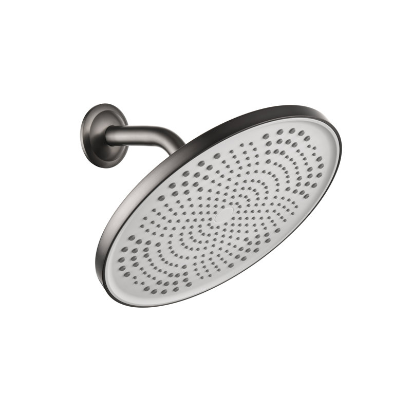 Rain Fixed Shower Head 1.8 GPM GPM, Black/Silver