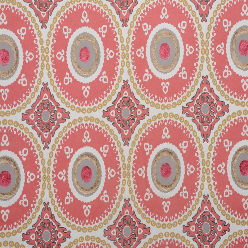 Allure Medallion Fabric, Coral