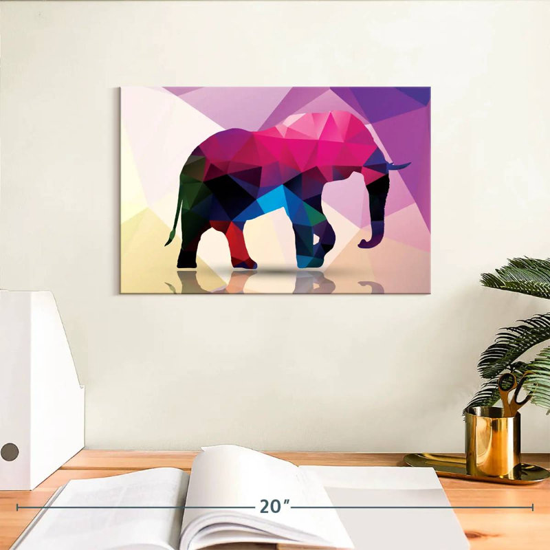 Brampt Geometric Elephant, 8" H x 12" W
