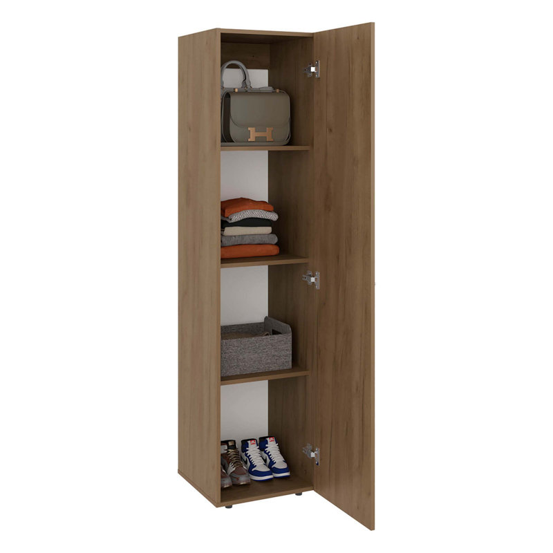 Armoire de rangement 4 tablettes en chêne naturel, Chêne