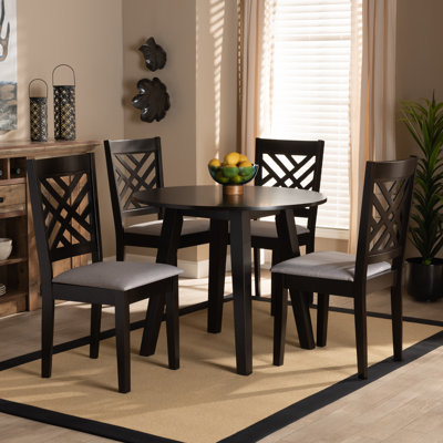 Delphia 5 - Piece Ruberwood Solid Wood Dining Set by Red Barrel Studio