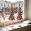 Ensemble de 2 figurines décoratives coniques en maille pailletée à volants, en forme de sapin de Noël, à poser sur une étagère, un foyer ou une table. Décoration saisonnière pour la maison.
