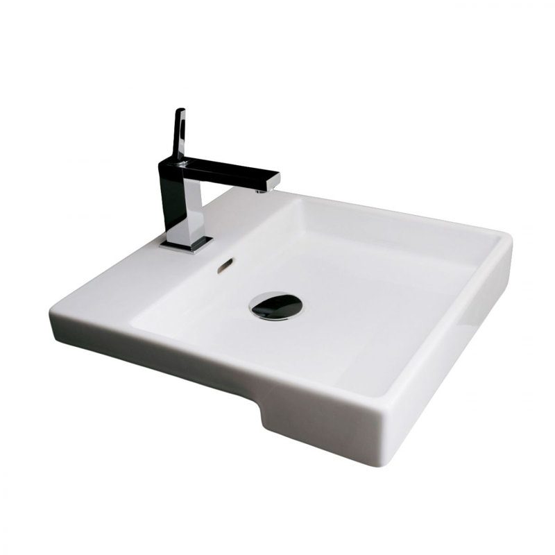 Plain 17.7'' L Bathroom Sink, Single Hole