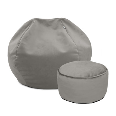 rucomfy Beanbags Plush Velvet Kids Slouchbag Bean Bag Chair - Machine Washable Luxury Soft Classic Childrens Playroom Beanbag Seat - Beanbag with Filling - 60 x 80cm