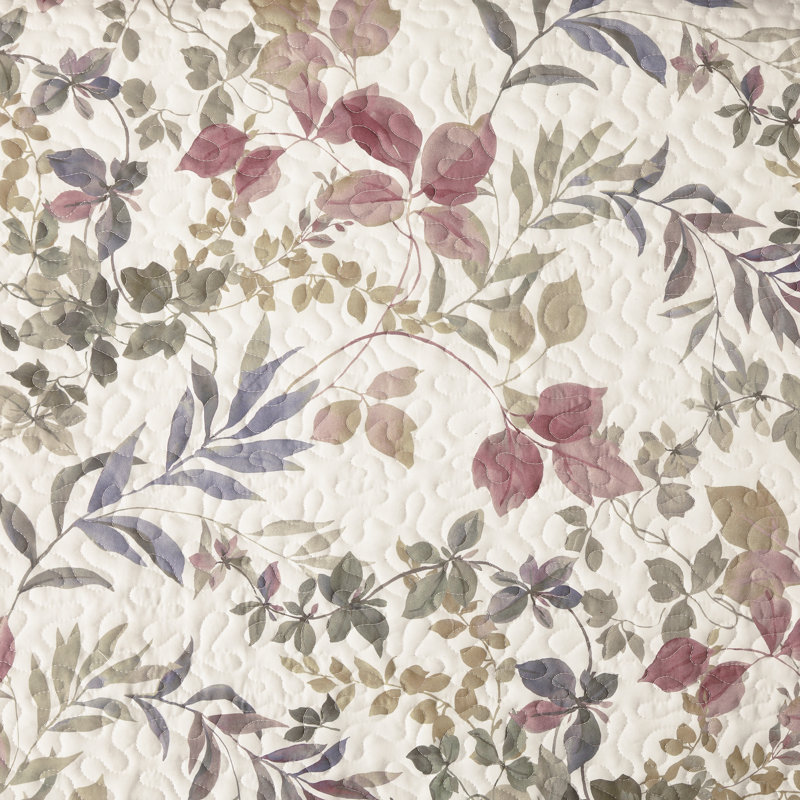 Ensemble de courtepointe Rosewood, Feuille de rose, Courtepointe grand + 2 couvre-oreillers standard