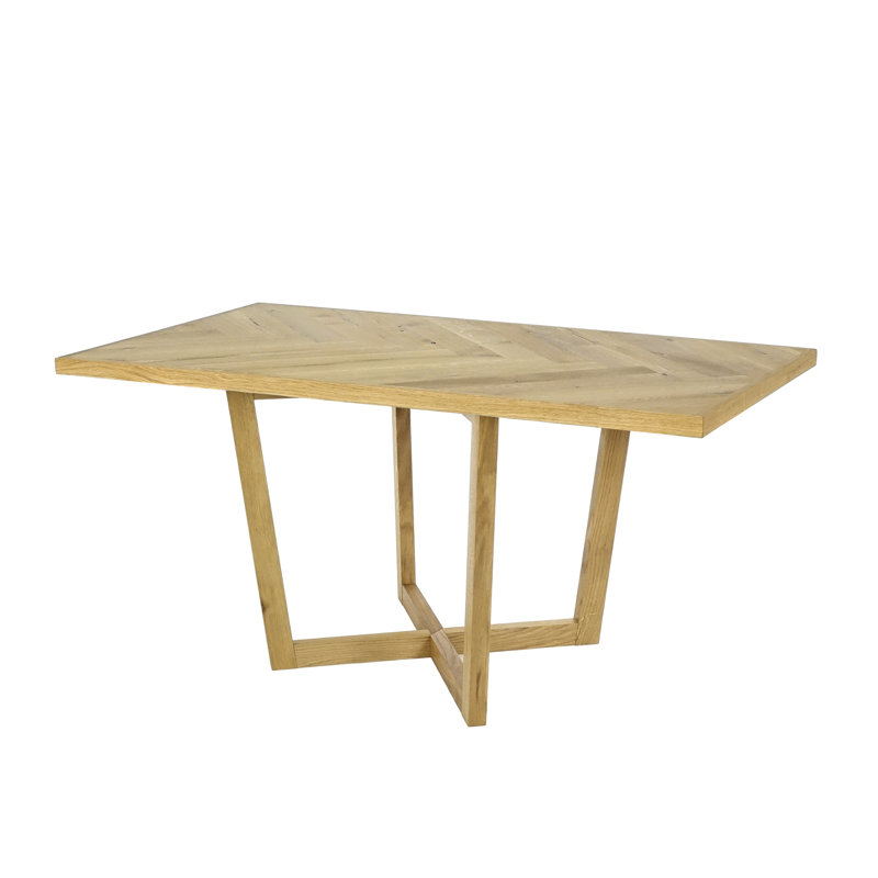 Julianna Oak Solid Wood Base Dining Table, Natural Oil, 76cm H x 140cm W x 80cm D
