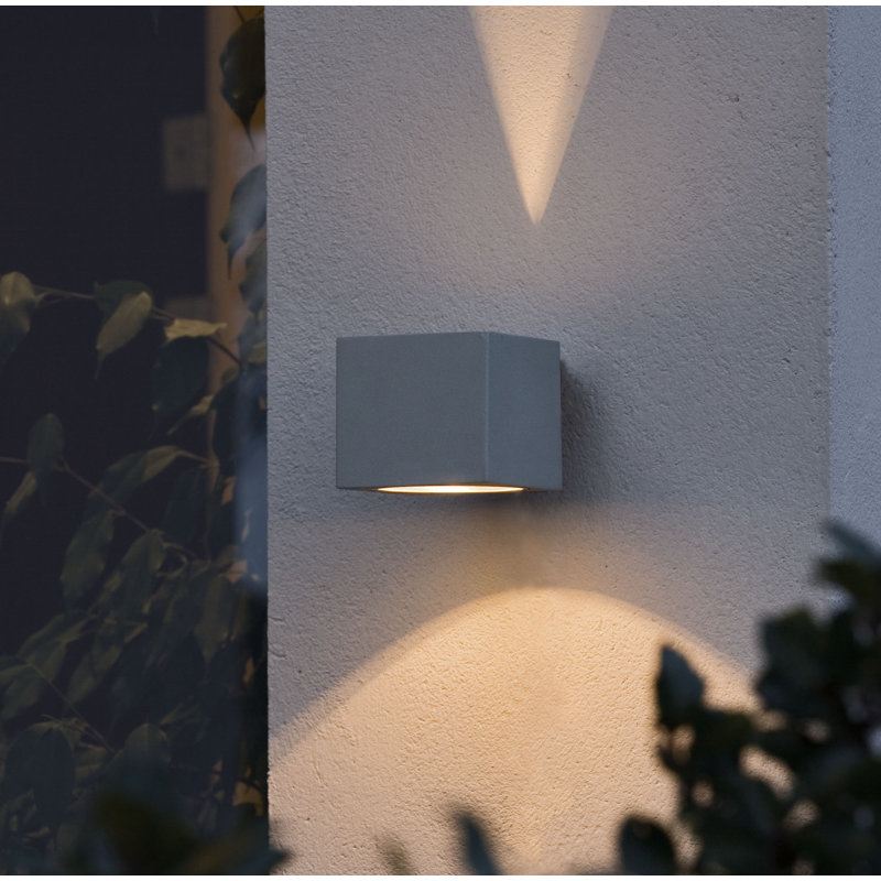 Silver Outdoor Armed Sconce, Grey
