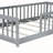 Twin Size Rubber Wood Floor Bed with Safety Guardrails for Compact Rooms and Kids' Safety-506514244