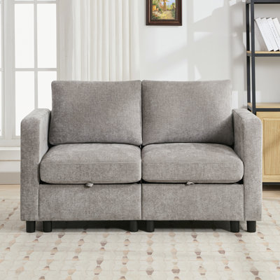 Canapé modulaire avec causeuse 58,3 po avec rangement sous le siège, chenille