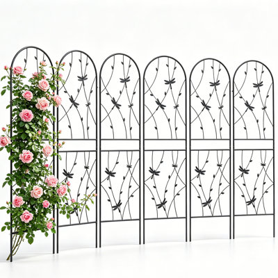 Paquet de 6 treillis de jardin 85 po x 19 po en métal pour l'extérieur