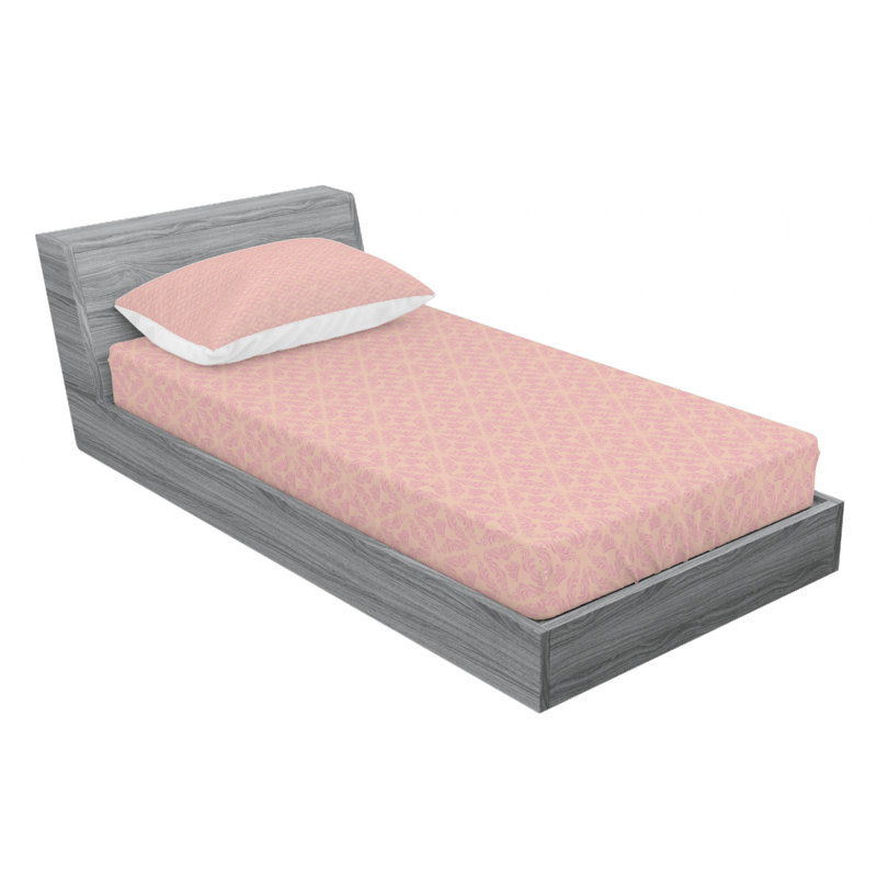 Microfiber Damask Sheet Set, Twin Sheet Set with Fitted Sheet
