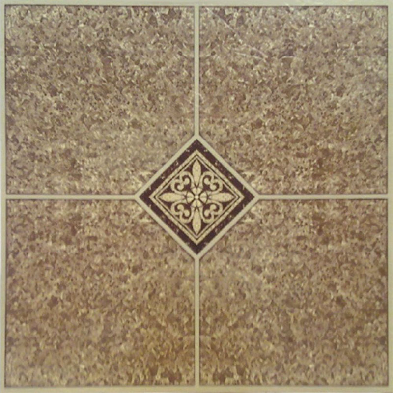 Vinyl Self Adhesive 12x12 Inches Floor Tile 1.2 mm Thick, Brown Medallion