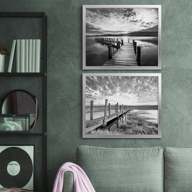Reproduction de photo sur toile, Toile avec cadre argenté, Pas de tapis