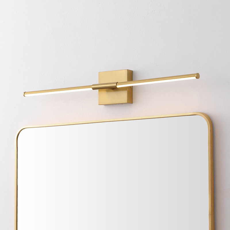 Gallatin 1 - Light LED Dimmable Armed Sconce, Brass Gold, 4.25" H x 27.5" W x 3" D