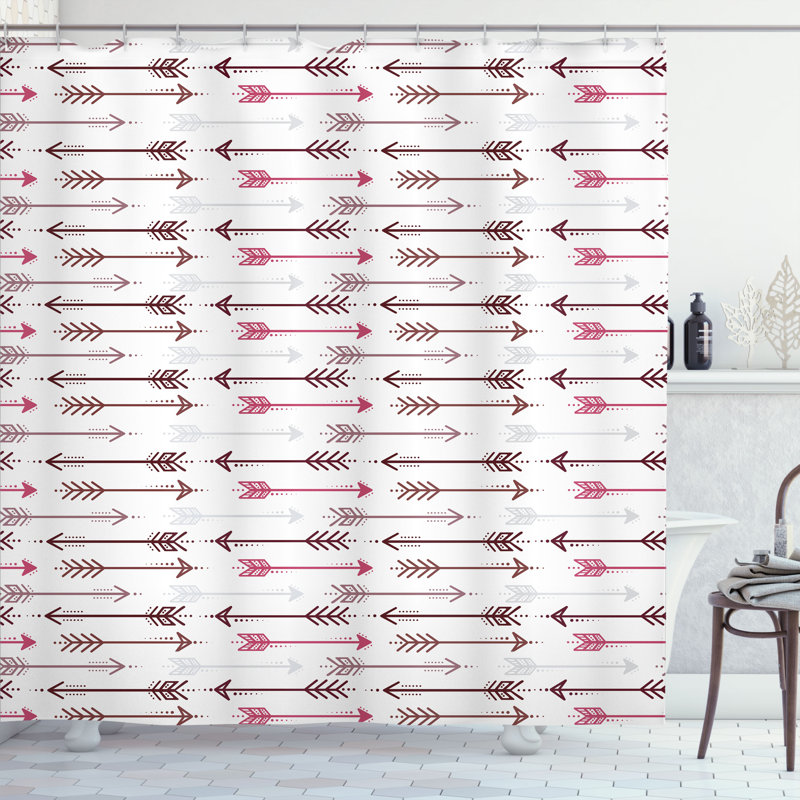 Shower Curtain with Hooks Included, 75" H x 69" W, Maroon Pink/Mauve