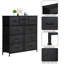 Commode de rangement noire multi-tiroirs