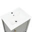 Meuble-lavabo de 20 po avec lavabo sous-comptoir à un trou, couleur grise, finition peinte, porte à fermeture douce, support de rangement sur la tablette inférieure ouverte, charnières en acier inoxydable, armoire encastrée en céramique à assembler-2003809616