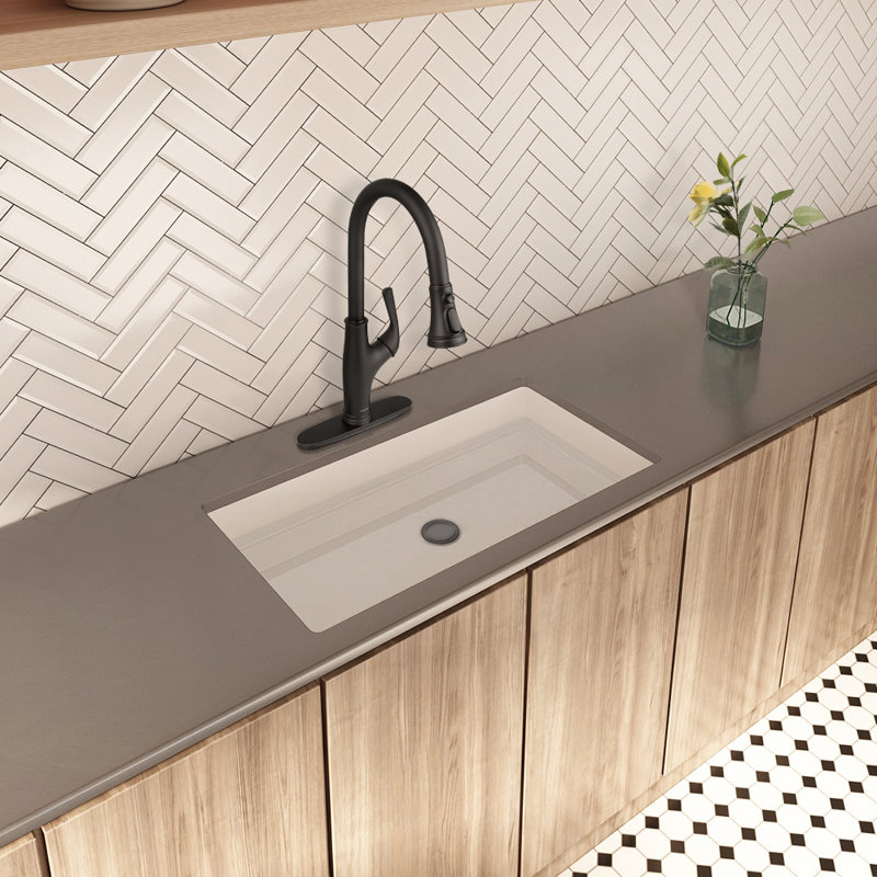 NEWATER Pull Down Kitchen Faucet, Matte Black