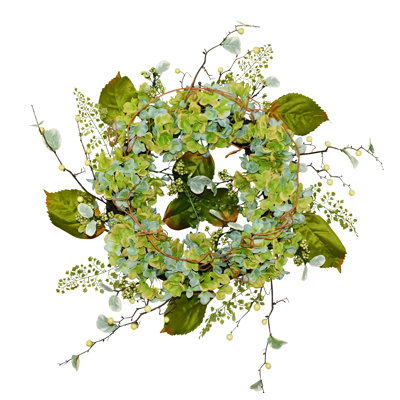 Couronne d'hortensia bleue 24 po 