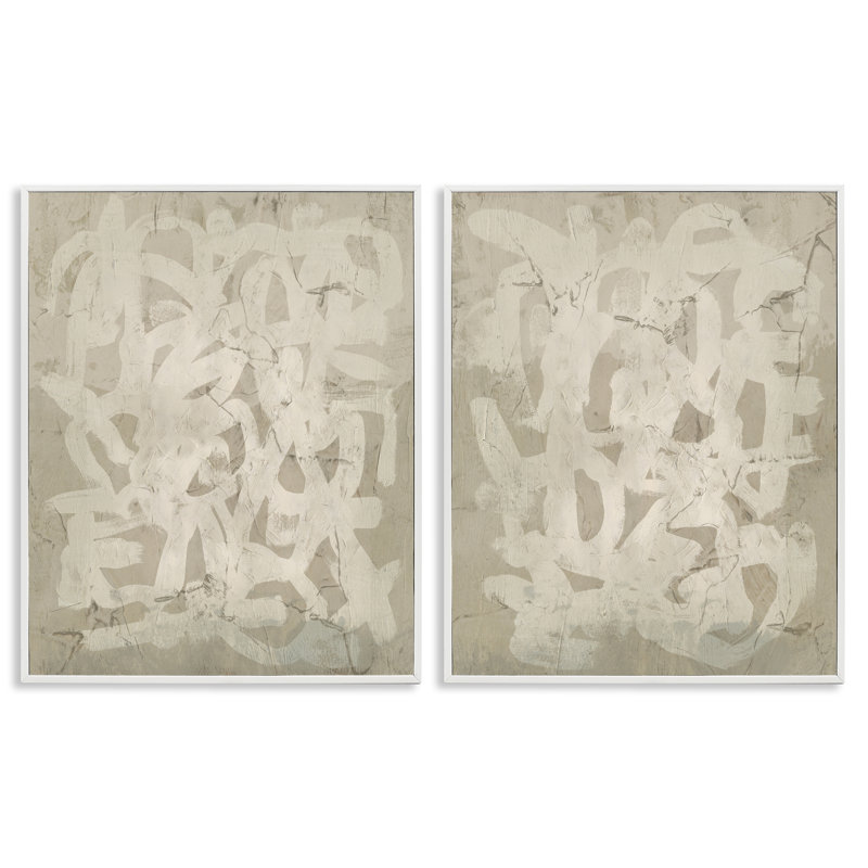 «Beige Neutral Brutalist Style 2 PC», art de la giclée encadrée par June Erica Vess, H 14 po x l 11 po