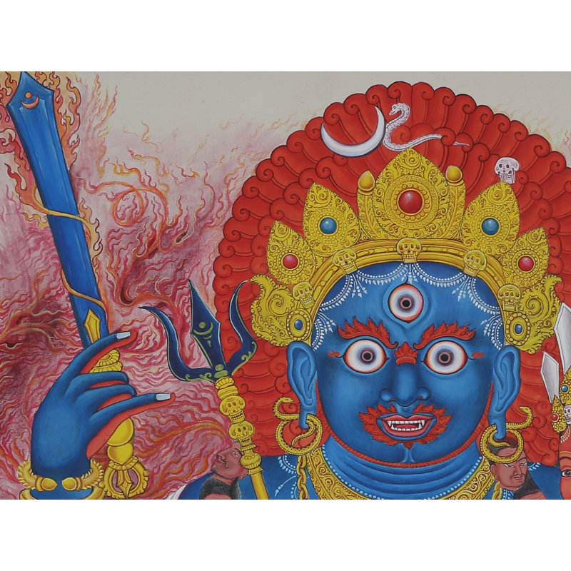 Newari assis Bhairava Kaumari (Thangka sans brocart)