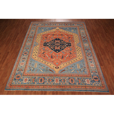 Orange Handmade Oriental Area Rug 6x9