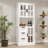 70.9" H White Dining Hutch With 3 Drawers + 2 Glass Door Cabinet