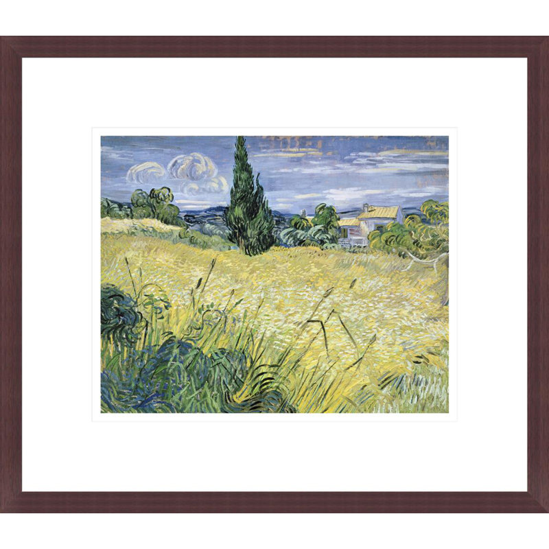 «Landscape with Green Corn» par Vincent van Gogh, impression giclée sur cadre, H 13,75 po x l 15,8 po