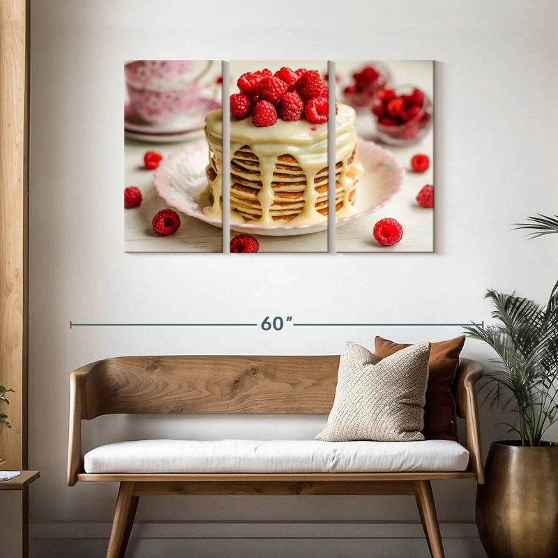 Crêpes crémeuses à la framboise Yarlin, H 28 po x l 45 po