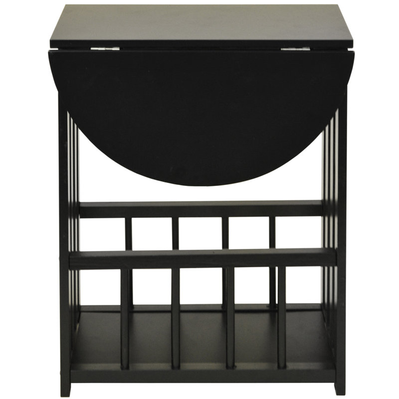 Solid Wood End Table, Black