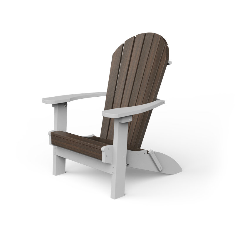 Wisby Foldable Outdoor Adirondack Chair, Brazilian Walnut/White
