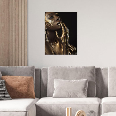 Daktenn, art mural femmes afro-américaines, femme noire, cheveux jaunes, beauté, peinture abstraite, impressions sur toile, salon, salle de bain, décoration murale, art mural africain, 12 x 16 po