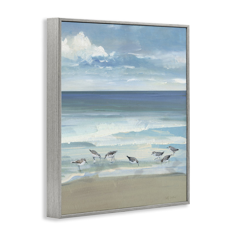 «Gentle Waves with Birds», estampe numérique, conception de Sally Swatland, H 14 po x l 11 po, Estampe numérique Farmhouse