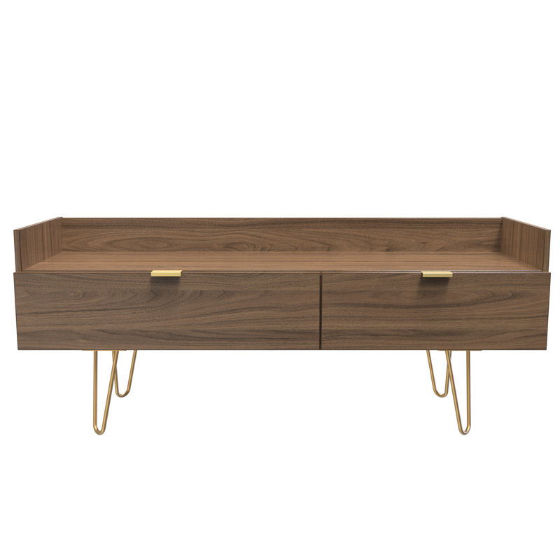 Taeyah 2 Drawer TV Unit, Dark Brown Wood