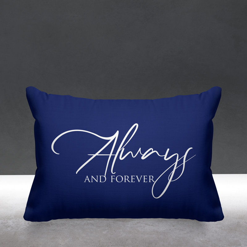 Housse et insert de coussin rectangulaire extérieur Aspire Always and Forever, Bleu marine