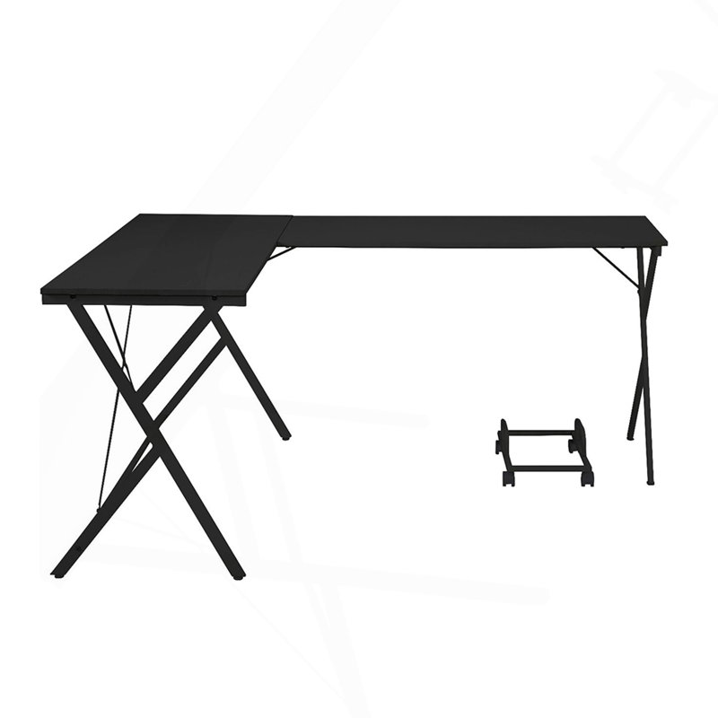 L-Shape Computer Desk With Computer Holder, Black