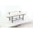 Laquesta Metal Upholstered Oval Abstract White Bench with Black Metal Frame and Rope Rod Backrest